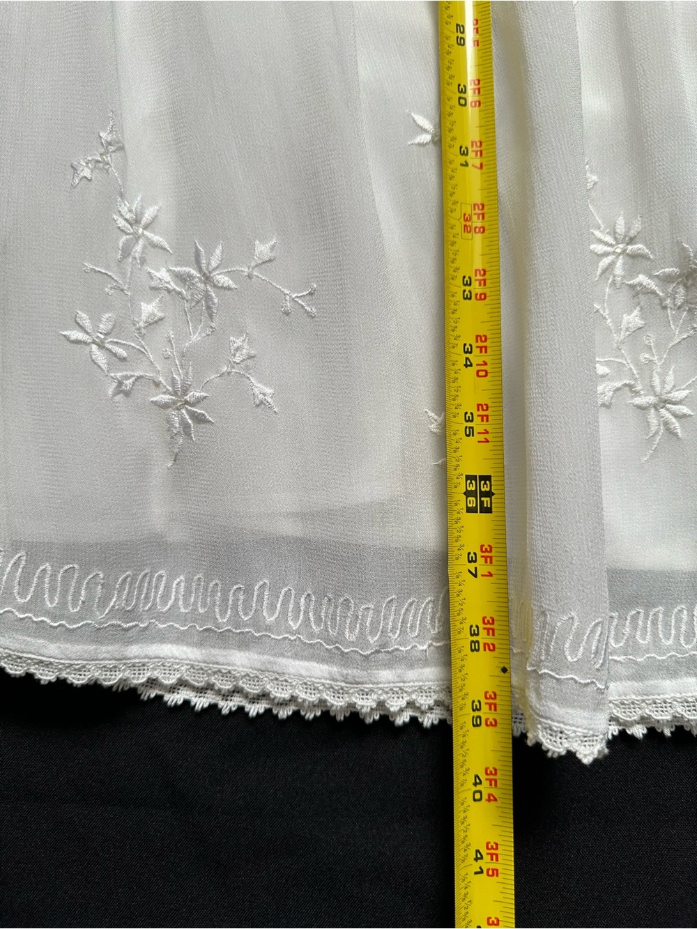 Amanda Smith Cream Maxi Skirt with Subtle Floral Embroidery - Picture 3 of 10